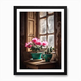 Easter Cactus Window 3 Art Print