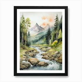 mountain forest landscape.8 Art Print