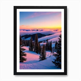 Grandvalira, Andorra Sunrise Skiing Poster Art Print