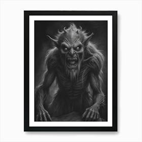 Mystic creepy Troll Sketch Art Print