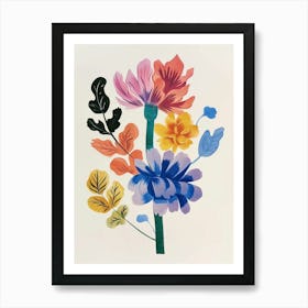 Painted Florals Celosia 1 Art Print