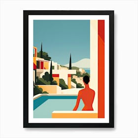 Ibiza, Spain, Bold Outlines 3 Art Print