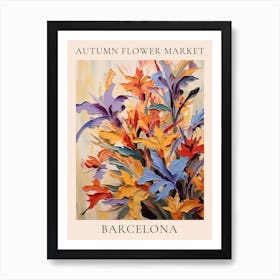 Autumn Flower Market Poster Barcelona Art Print