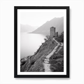 Kotor, Montenegro, Black And White Old Photo 3 Art Print