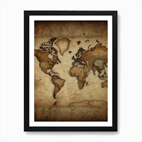 Old World Map Art Print
