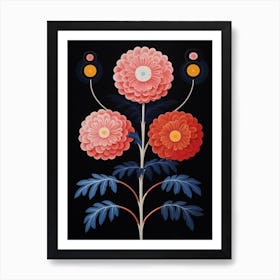 Chrysanthemum 1 Hilma Af Klint Inspired Flower Illustration Art Print