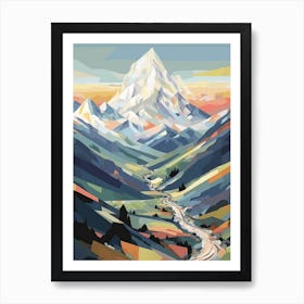 The Alps   Geometric Vector Illustration 3 Art Print