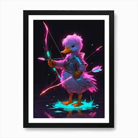 Duck With Bow And Arrow Art Print