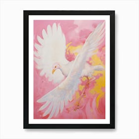 Pink Ethereal Bird Painting Turkey 1 Art Print