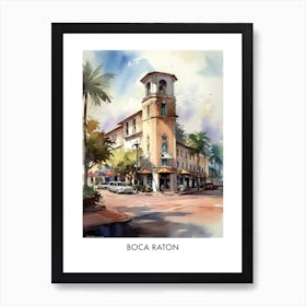 Boca Raton Watercolor 4 Travel Poster Art Print