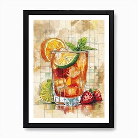 Pimm S Cup Watercolour Inspired Illustration 1 Art Print