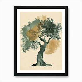 Olive Tree Minimal Japandi Illustration 1 Art Print