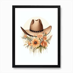 Cowgirl Hat With Flowers 1 Affiche