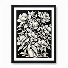 Peonies In A Vase Art Print