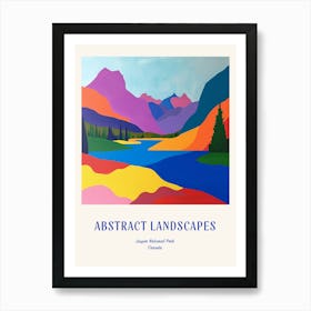 Colourful Abstract Jasper National Park Canada 4 Poster Blue Art Print