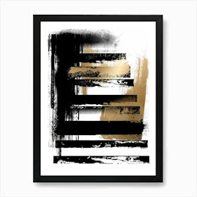 Abstract Black And Gold Painting 65 Art Print