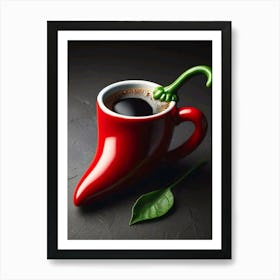 Chilli Pepper Coffee Cup Art Print