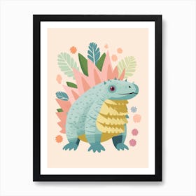 Colourful Dinosaur Dimetrodon 1 Art Print