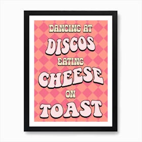 Dancing At Discos Merry Happy Kate Nash Chequer Pink Print Art Print