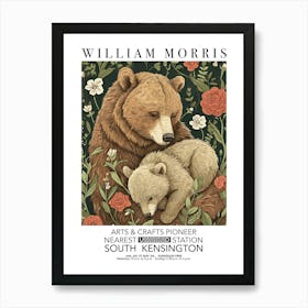 William Morris Print Mamma Bear Roses Valentines Mothers Day Gift Botanical Art Print