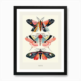Colourful Insect Illustration Moth 58 Poster Art Print