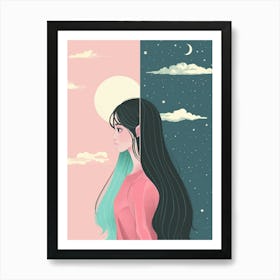 Girl With Long Hair 13 Art Print