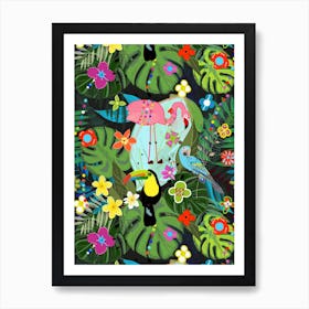 Vibrant Botanical Pattern Art Print