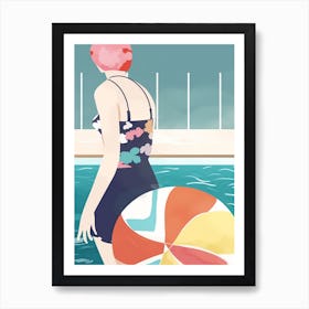 Summer Pool Woman Art Print