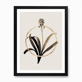Gold Ring Spanish Bluebell Glitter Botanical Illustration n.0013 Art Print