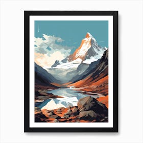 Chamonix France 4 Hiking Trail Landscape Art Print