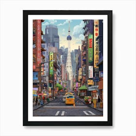 Seoul Pixel Art 3 Art Print