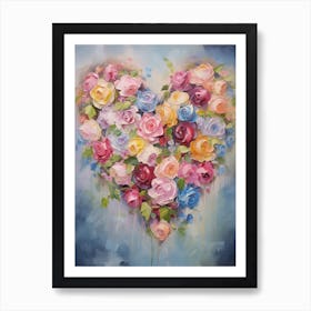 Roses In Heart Formation 2 Art Print