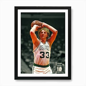 Larry Bird Of The Boston Celtics Shoots A Free Throw Against The Indiana Pacers Art Print