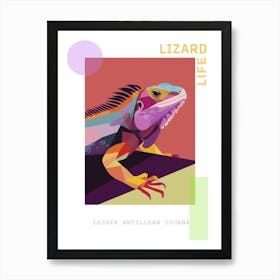 Lesser Antillean Iguana Abstract Modern Illustration 4 Poster Art Print