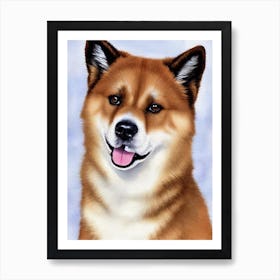 Akita Watercolour 4 Dog Art Print