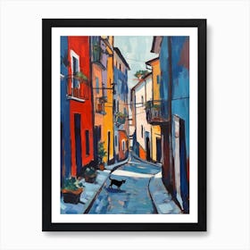 Painting Of Rome With A Cat 4 In The Style Of Matisse Art Print