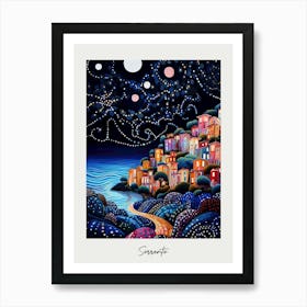 Poster Of Sorrento, Italy, Illustration In The Style Of Pop Art 4 Art Print