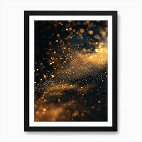 Gold Sparkles On Black Background 3 Art Print