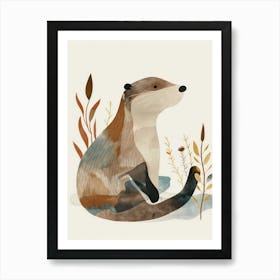 Charming Nursery Kids Animals Otter 2 Art Print