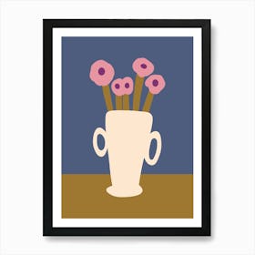 Flowers In A Vase Simple Naïf Art Print