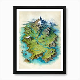 Map Of The World Gaming Poster Canvas Wall Room Decor Art Print