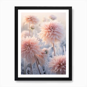 Frosty Botanical Dahlia 2 Art Print