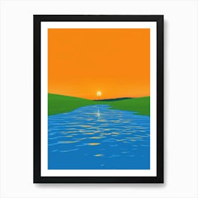 Sunset Over The River 9 Art Print