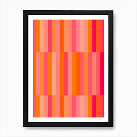 Abstract Striped Pink and Orange Art Print