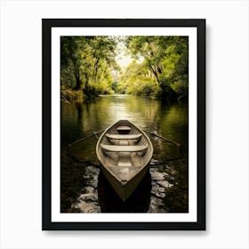 Canoe On The River Art Print
