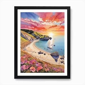 Sunset On The Beach 1 Art Print