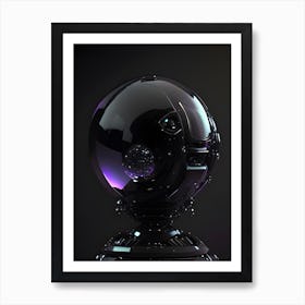 Black Crystal Robot Art Print