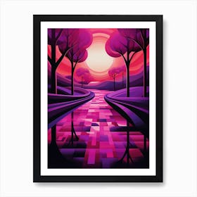 Landscape Geometric Abstract Illustration 15 Art Print