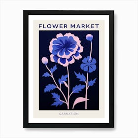 Blue Flower Market Poster Carnation 1 Art Print