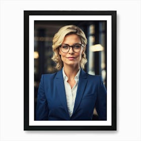 Business Woman With Glasses Poster